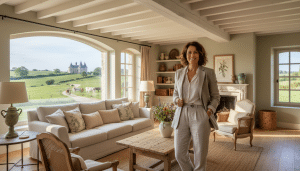 clémentine groult, décoratrice d'intérieur passionnée, revient s'ancrer près de bernay, sa région natale, pour y apporter son talent et créer des espaces uniques alliant authenticité et modernité.