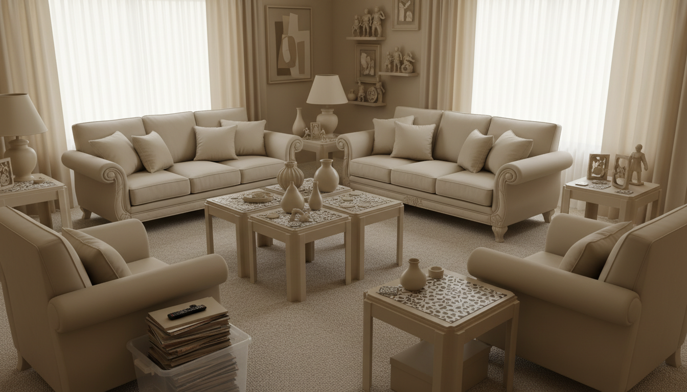 découvrez les 3 tendances déco à éviter en 2026 pour ne pas avoir un intérieur démodé, notamment l'omniprésence du beige qui fait son temps au salon.