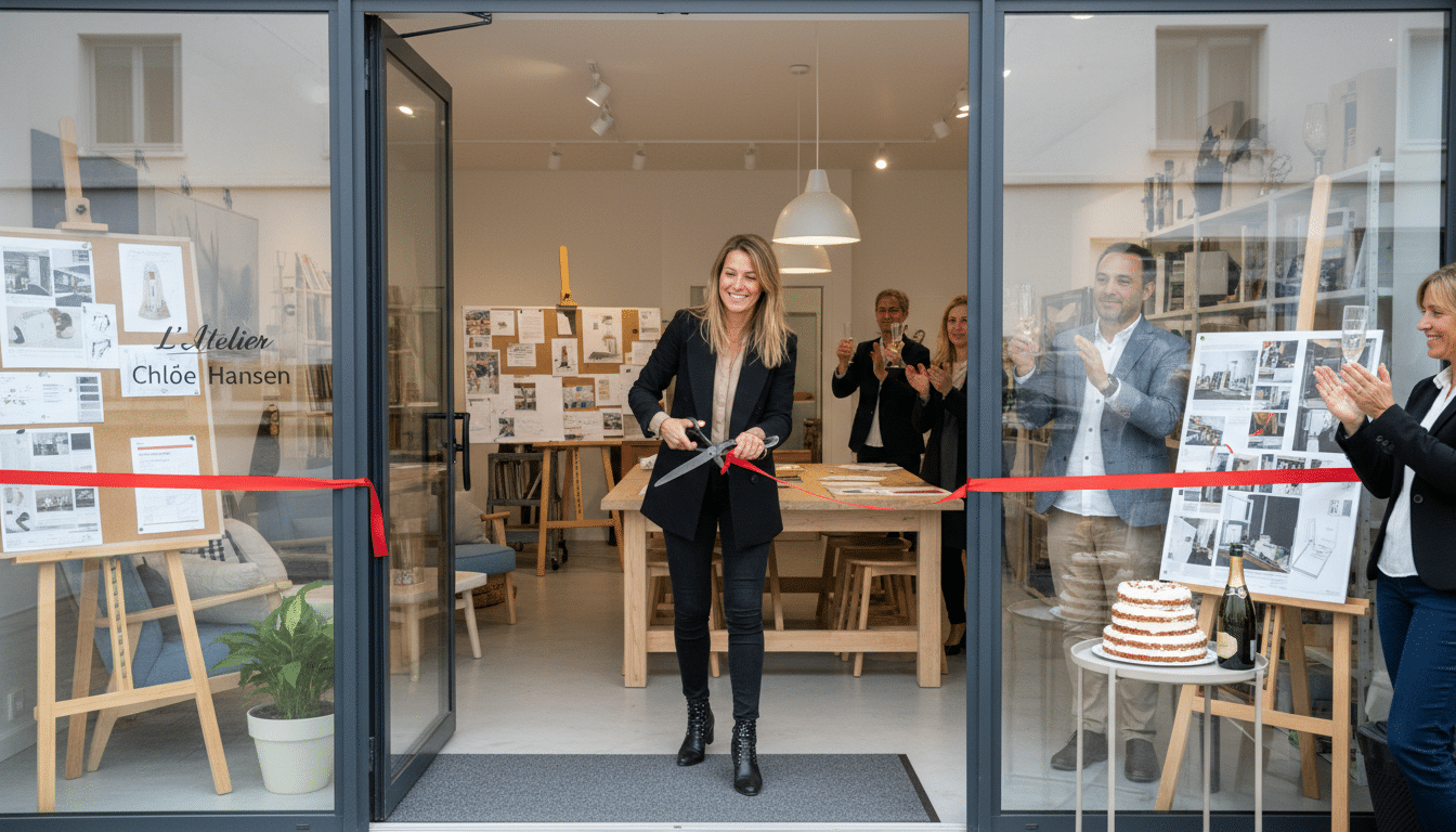 découvrez l'inauguration du nouvel atelier de design d'intérieur de chloé hansen à ouistreham, alliant créativité et savoir-faire pour sublimer vos espaces.