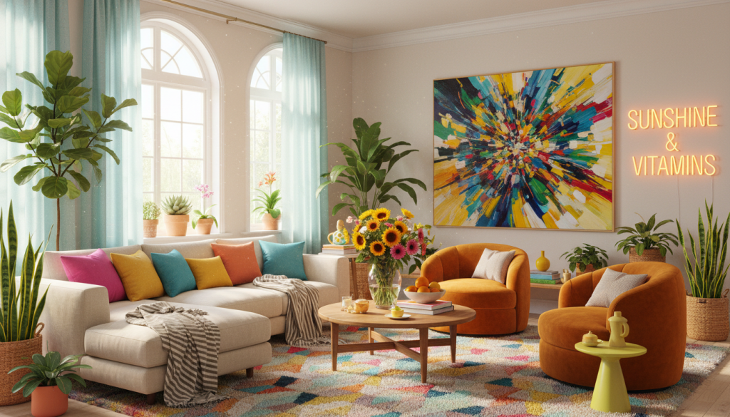 Dopamine et vitamines : quand la décoration colorée insuffle vitalité et bonne humeur à votre intérieur